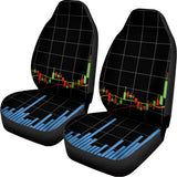 Candlestick Stock Graph Chart Print Universal Fit Car Seat Covers 102422