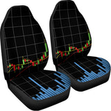 Candlestick Stock Graph Chart Print Universal Fit Car Seat Covers 102422