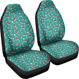 Candy And Santa Claus Hat Pattern Print Universal Fit Car Seat Covers 102422