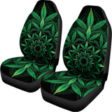 Cannabis Leaf Mandala Print Universal Fit Car Seat Covers 102422
