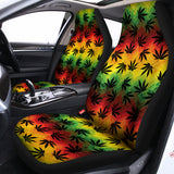 Cannabis Rasta Pattern Print Universal Fit Car Seat Covers 102422