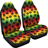 Cannabis Rasta Pattern Print Universal Fit Car Seat Covers 102422