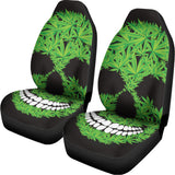 Cannabis Skull Print Universal Fit Car Seat Covers 102422