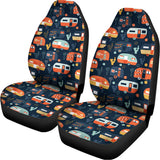 Caravan Camping Pattern Print Universal Fit Car Seat Covers 102422