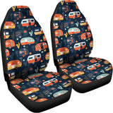 Caravan Camping Pattern Print Universal Fit Car Seat Covers 102422