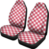 Cardinal Red And White Gingham Print Universal Fit Car Seat Covers 102422