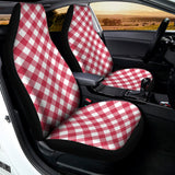 Cardinal Red And White Gingham Print Universal Fit Car Seat Covers 102422