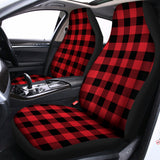 Cardinal Red Buffalo Check Pattern Print Universal Fit Car Seat Covers 102422