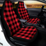 Cardinal Red Buffalo Check Pattern Print Universal Fit Car Seat Covers 102422