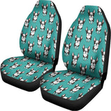 Cartoon Boston Terrier Pattern Print Universal Fit Car Seat Covers 102422