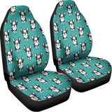Cartoon Boston Terrier Pattern Print Universal Fit Car Seat Covers 102422