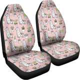 Cartoon Cactus And Llama Pattern Print Universal Fit Car Seat Covers 102422