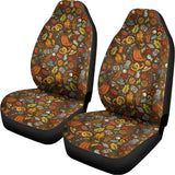 Cartoon Camping Pattern Print Universal Fit Car Seat Covers 102422