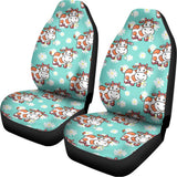 Cartoon Cow And Daisy Flower Print Universal Fit Car Seat Covers 102422