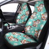 Cartoon Cow And Daisy Flower Print Universal Fit Car Seat Covers 102422