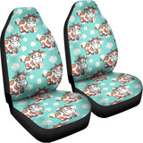 Cartoon Cow And Daisy Flower Print Universal Fit Car Seat Covers 102422