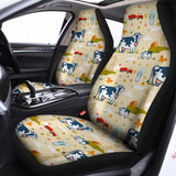 Cartoon Dairy Cow Farm Pattern Print Universal Fit Car Seat Covers 102422
