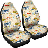 Cartoon Dairy Cow Farm Pattern Print Universal Fit Car Seat Covers 102422