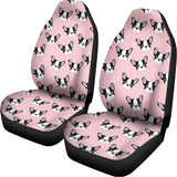 Cartoon French Bulldog Pattern Print Universal Fit Car Seat Covers 102422