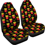 Cartoon French Fries Pattern Print Universal Fit Car Seat Covers 102422