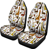 Cartoon Giraffe Pattern Print Universal Fit Car Seat Covers 102422