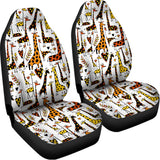 Cartoon Giraffe Pattern Print Universal Fit Car Seat Covers 102422