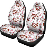 Cartoon Happy Dairy Cow Pattern Print Universal Fit Car Seat Covers 102422