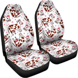 Cartoon Happy Dairy Cow Pattern Print Universal Fit Car Seat Covers 102422