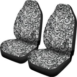 Cartoon Mechanic Pattern Print Universal Fit Car Seat Covers 102422
