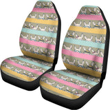 Cartoon Rabbit Pattern Print Universal Fit Car Seat Covers 102422