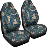 Cartoon Raccoon Pattern Print Universal Fit Car Seat Covers 102422
