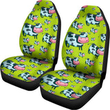 Cartoon Smiley Cow Pattern Print Universal Fit Car Seat Covers 102422