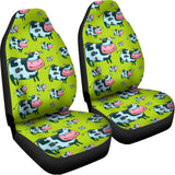 Cartoon Smiley Cow Pattern Print Universal Fit Car Seat Covers 102422