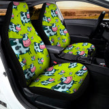 Cartoon Smiley Cow Pattern Print Universal Fit Car Seat Covers 102422