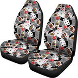 Casino Card And Chip Pattern Print Universal Fit Car Seat Covers 102422