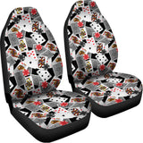 Casino Card And Chip Pattern Print Universal Fit Car Seat Covers 102422