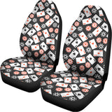 Casino Chip And Card Pattern Print Universal Fit Car Seat Covers 102422