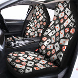 Casino Chip And Card Pattern Print Universal Fit Car Seat Covers 102422