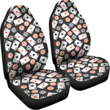 Casino Chip And Card Pattern Print Universal Fit Car Seat Covers 102422