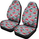 Cherry Striped Pattern Print Universal Fit Car Seat Covers 102422