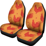 Chinese Rooster Pattern Print Universal Fit Car Seat Covers 102422