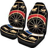 Chinese Zodiac Calendar Wheel Print Universal Fit Car Seat Covers 102422