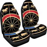 Chinese Zodiac Calendar Wheel Print Universal Fit Car Seat Covers 102422