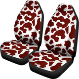 Chocolate Brown And White Cow Print Universal Fit Car Seat Covers 102422