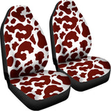 Chocolate Brown And White Cow Print Universal Fit Car Seat Covers 102422