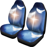 Christian Cross And White Doves Print Universal Fit Car Seat Covers 102422