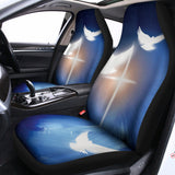 Christian Cross And White Doves Print Universal Fit Car Seat Covers 102422