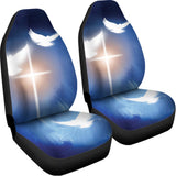Christian Cross And White Doves Print Universal Fit Car Seat Covers 102422