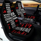 Christian Cross Religious Words Print Universal Fit Car Seat Covers 102422