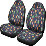 Christmas Boston Terrier And Corgi Print Universal Fit Car Seat Covers 102422